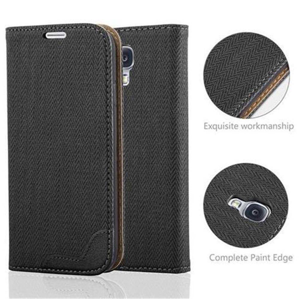 Cadorabo Hülle für Samsung Galaxy S4 Schutzhülle in Schwarz Cover Handyhülle Tasche Case Etui Standfunktion
