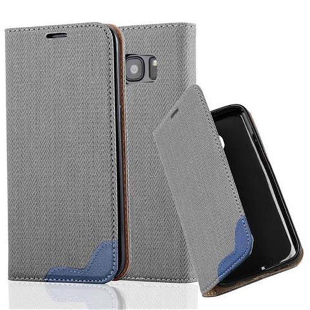 Cadorabo Hülle für Samsung Galaxy S7 EDGE Schutzhülle in Grau Cover Handyhülle Tasche Case Etui Standfunktion
