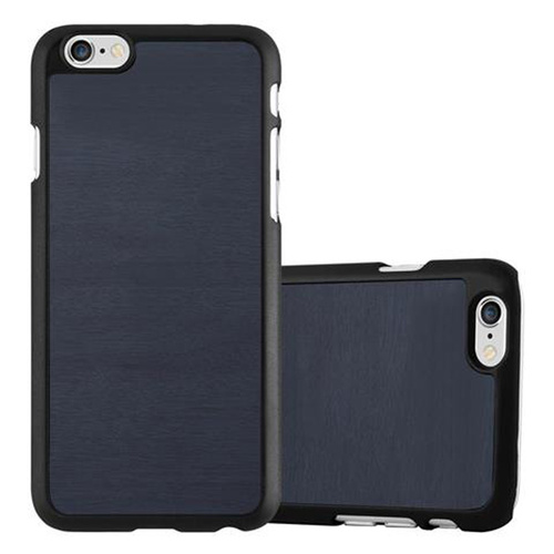 Cadorabo Hülle für Apple iPhone 6 / 6S Schutz Hülle in Blau Hard Case Etui Holz Optik Handyhülle