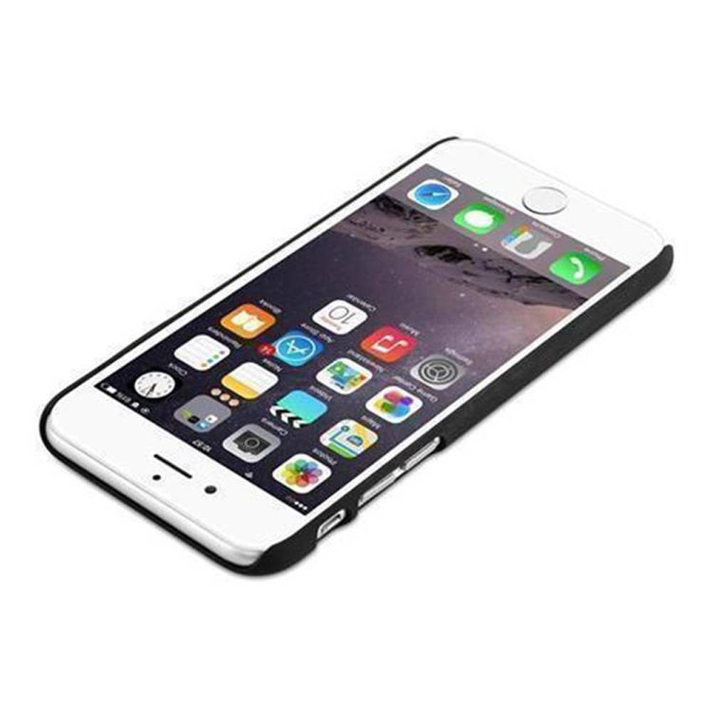 Cadorabo Hülle für Apple iPhone 6 / 6S Schutz Hülle in Schwarz Hard Case Etui Holz Optik Handyhülle
