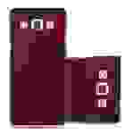 Cadorabo Hülle für Samsung Galaxy A5 2015 Schutz Hülle in Rot Hard Case Etui Holz Optik Handyhülle