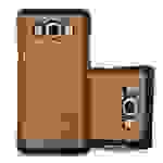Cadorabo Hülle für Samsung Galaxy J5 2016 Schutz Hülle in Braun Hard Case Etui Holz Optik Handyhülle