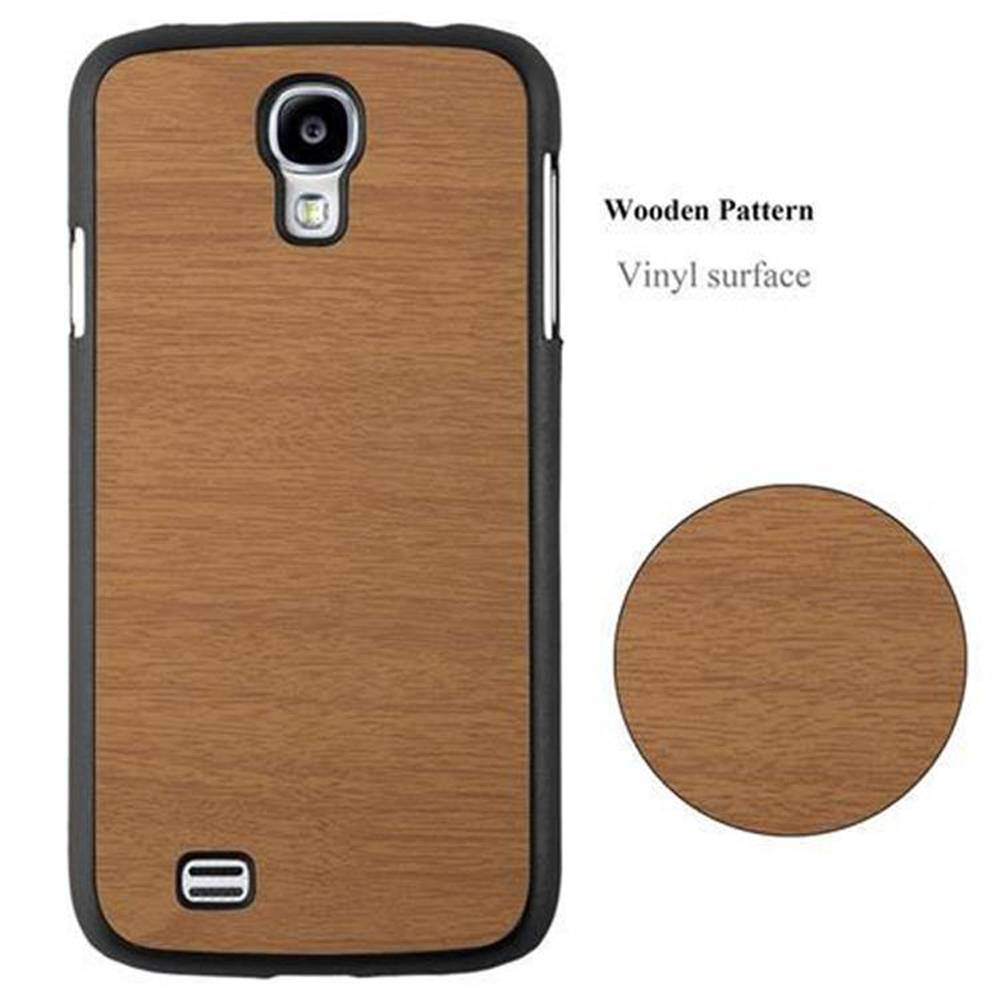Cadorabo Hülle für Samsung Galaxy S4 Schutz Hülle in Braun Hard Case Etui Holz Optik Handyhülle