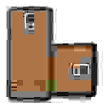 Cadorabo Hülle für Samsung Galaxy S5 / S5 NEO Schutz Hülle in Braun Hard Case Etui Holz Optik Handyhülle