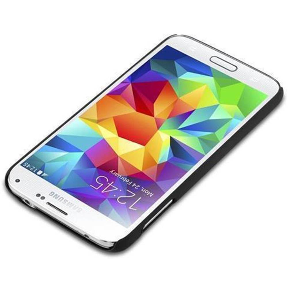 Cadorabo Hülle für Samsung Galaxy S5 / S5 NEO Schutz Hülle in Braun Hard Case Etui Holz Optik Handyhülle