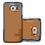 Cadorabo Hülle für Samsung Galaxy S6 Schutz Hülle in Braun Hard Case Etui Holz Optik Handyhülle