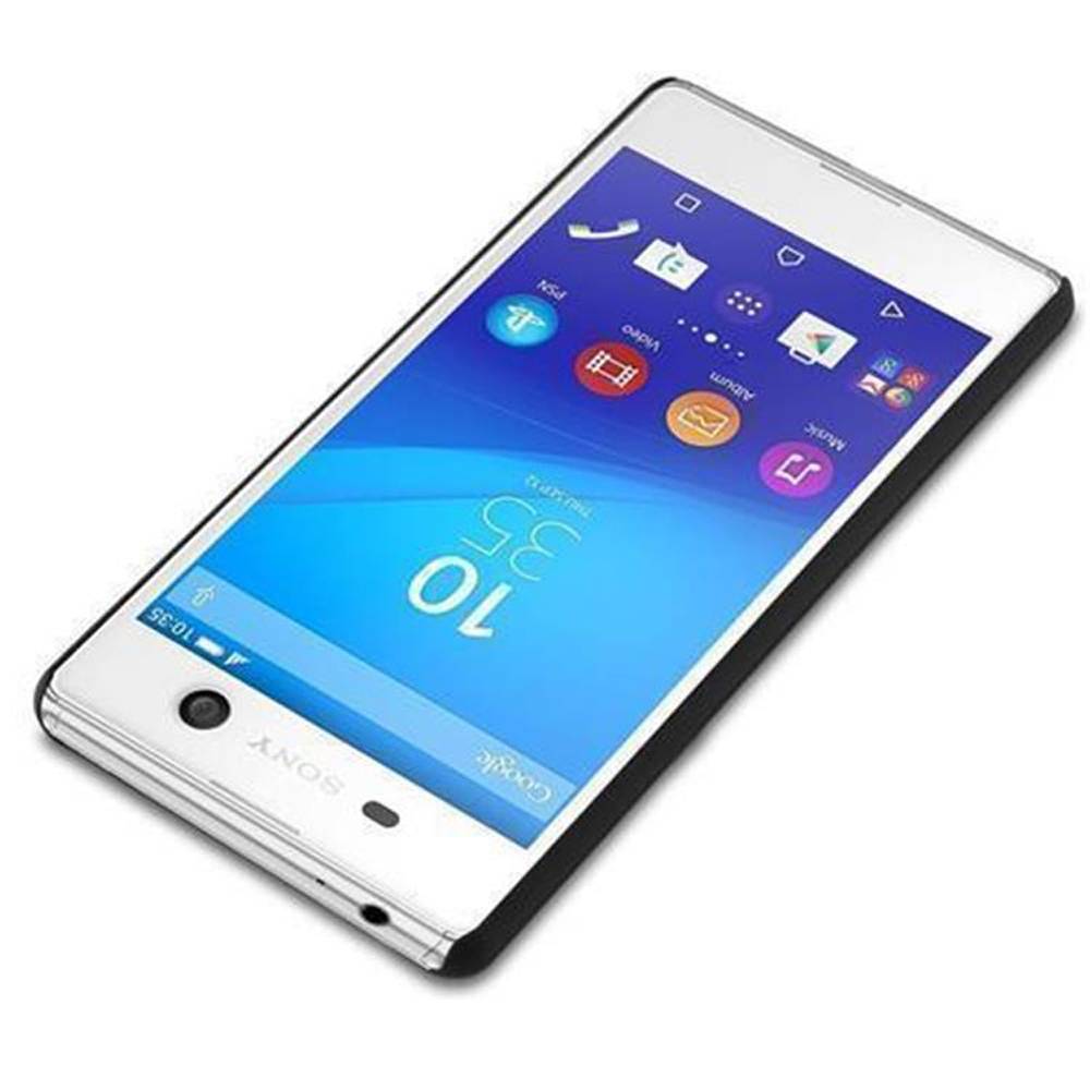 Cadorabo Hülle für Sony Xperia M5 Schutz Hülle in Schwarz Hard Case Etui Holz Optik Handyhülle