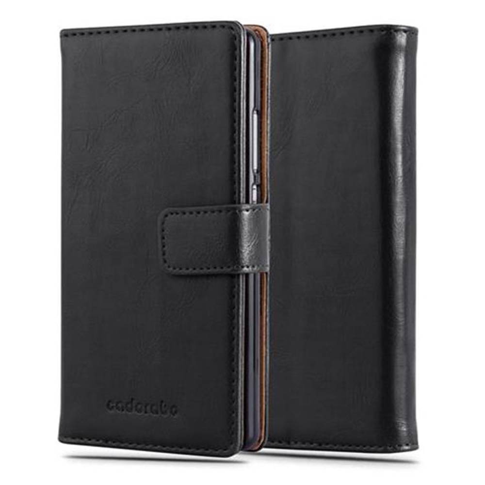 Cadorabo Hülle für Huawei P8 Schutzhülle in Schwarz Handyhülle Book Tasche Case Etui Luxury