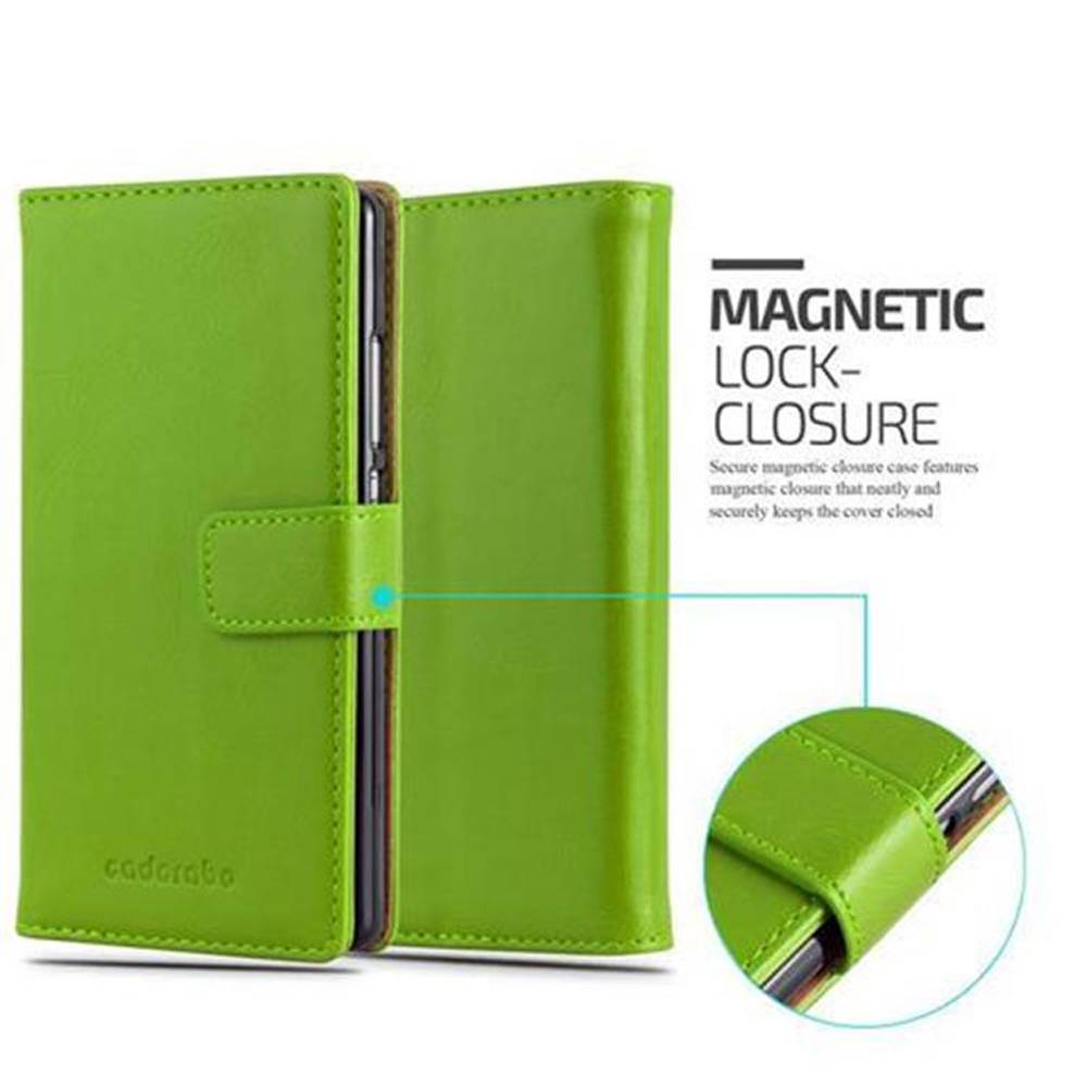 Cadorabo Hülle für Huawei P8 Schutzhülle in Grün Handyhülle Book Tasche Case Etui Luxury
