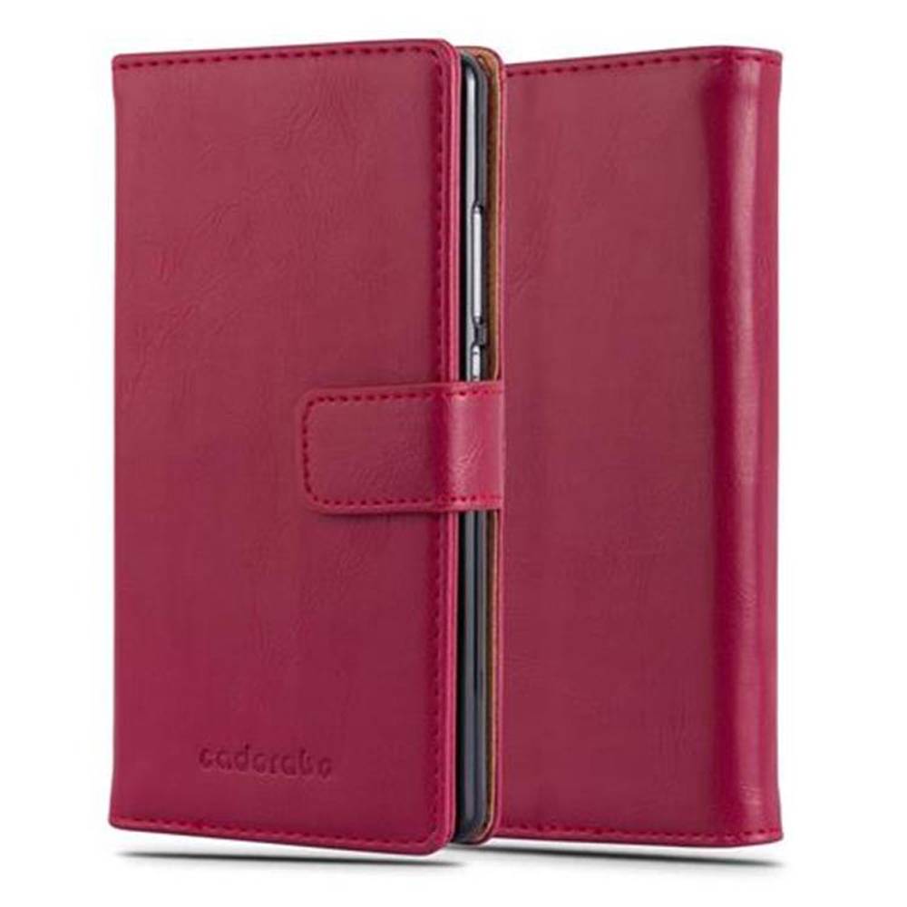 Cadorabo Hülle für Huawei P8 Schutzhülle in Rot Handyhülle Book Tasche Case Etui Luxury