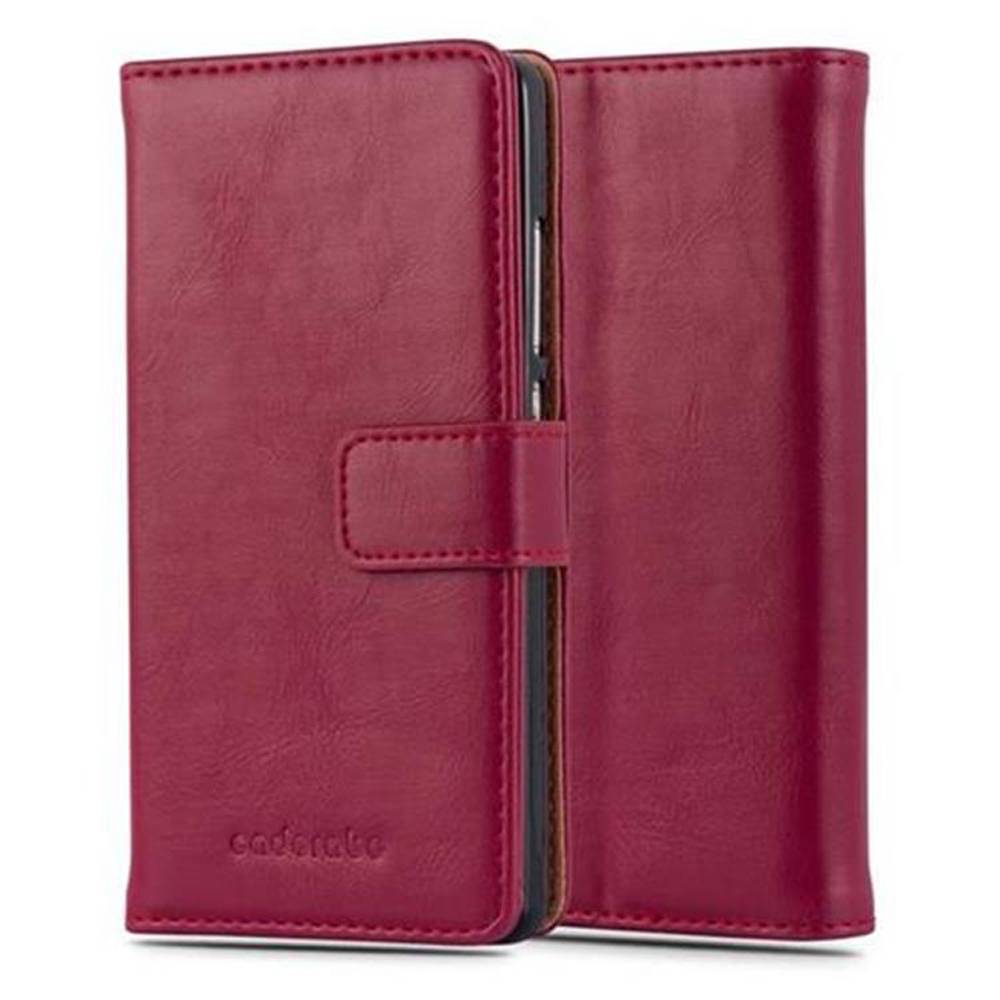 Cadorabo Hülle für Huawei P8 LITE 2015 Schutzhülle in Rot Handyhülle Book Tasche Case Etui Luxury