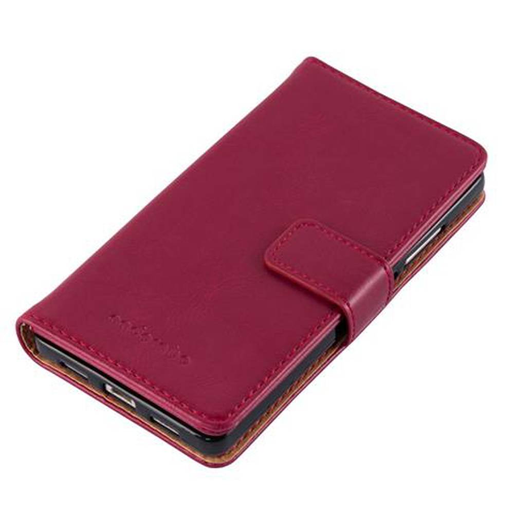 Cadorabo Hülle für Huawei P8 LITE 2015 Schutzhülle in Rot Handyhülle Book Tasche Case Etui Luxury