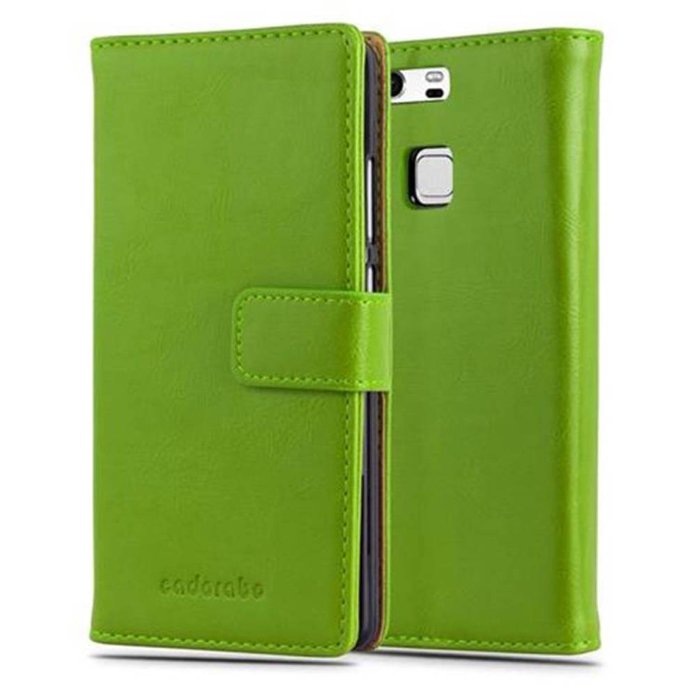 Cadorabo Hülle für Huawei P9 Schutzhülle in Grün Handyhülle Book Tasche Case Etui Luxury