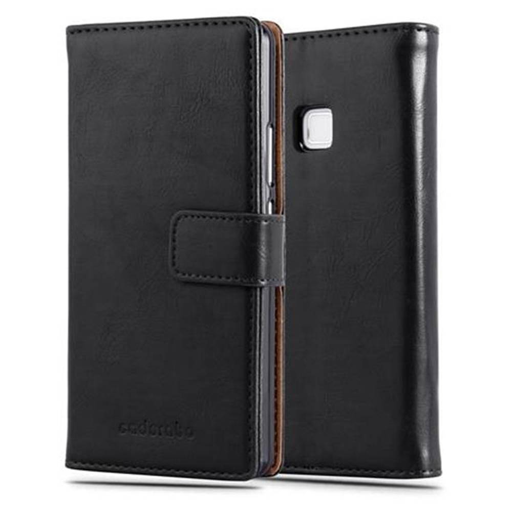 Cadorabo Hülle für Huawei P9 LITE 2016 / G9 LITE Schutzhülle in Schwarz Handyhülle Book Tasche Case Etui Luxury
