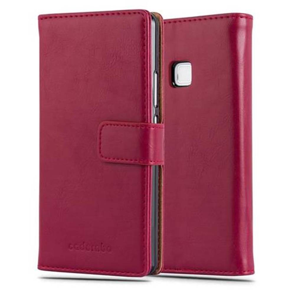 Cadorabo Hülle für Huawei P9 LITE 2016 / G9 LITE Schutzhülle in Rot Handyhülle Book Tasche Case Etui Luxury