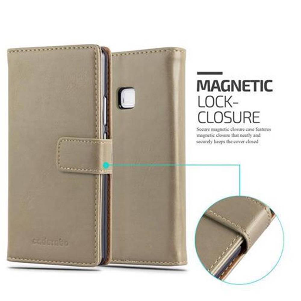 Cadorabo Hülle für Huawei P9 LITE 2016 / G9 LITE Schutzhülle in Braun Handyhülle Book Tasche Case Etui Luxury
