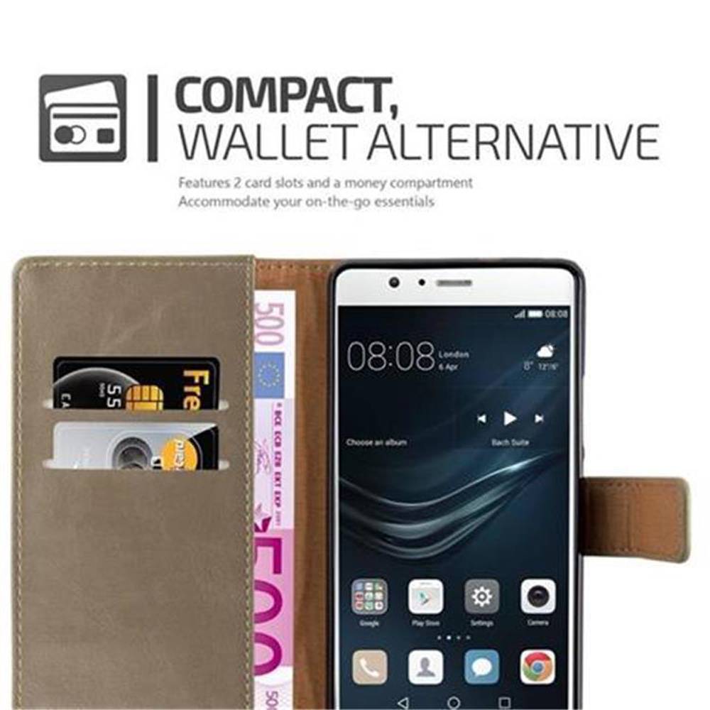 Cadorabo Hülle für Huawei P9 LITE 2016 / G9 LITE Schutzhülle in Braun Handyhülle Book Tasche Case Etui Luxury