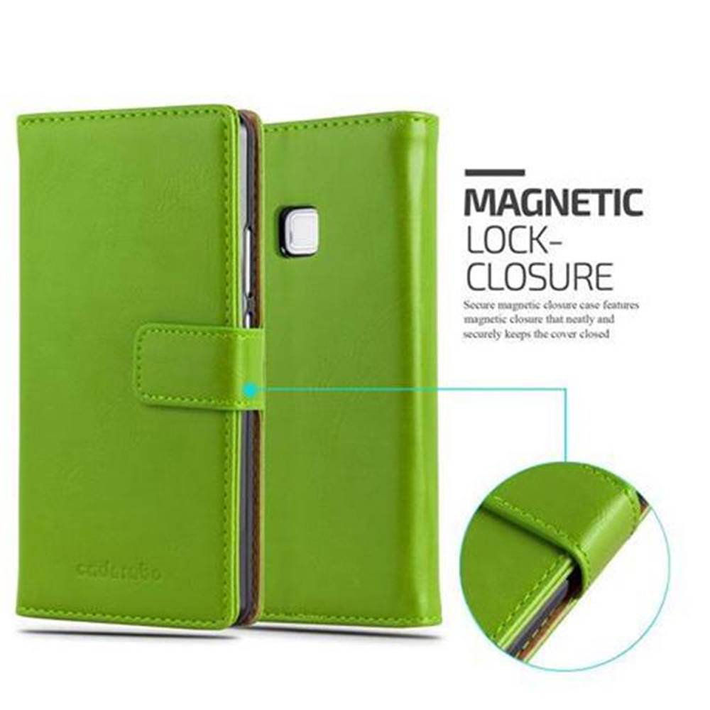 Cadorabo Hülle für Huawei P9 LITE 2016 / G9 LITE Schutzhülle in Grün Handyhülle Book Tasche Case Etui Luxury