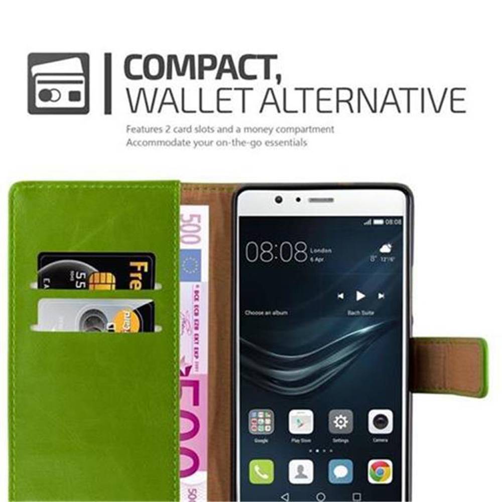 Cadorabo Hülle für Huawei P9 LITE 2016 / G9 LITE Schutzhülle in Grün Handyhülle Book Tasche Case Etui Luxury