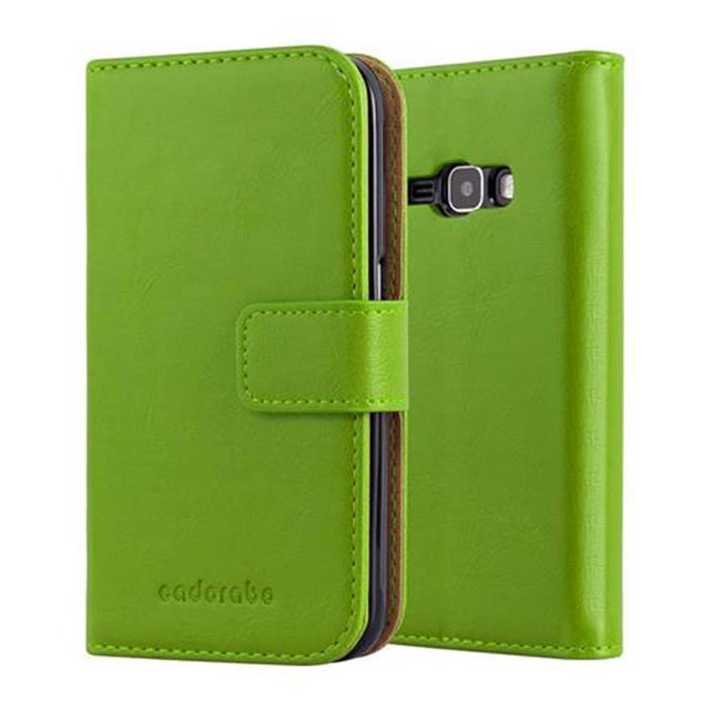 Cadorabo Hülle für Samsung Galaxy J1 2016 Schutzhülle in Grün Handyhülle Book Tasche Case Etui Luxury