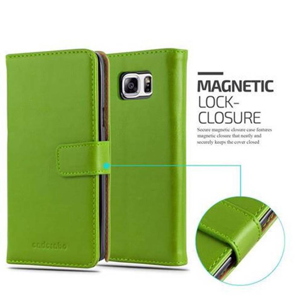 Cadorabo Hülle für Samsung Galaxy NOTE 5 Schutzhülle in Grün Handyhülle Book Tasche Case Etui Luxury
