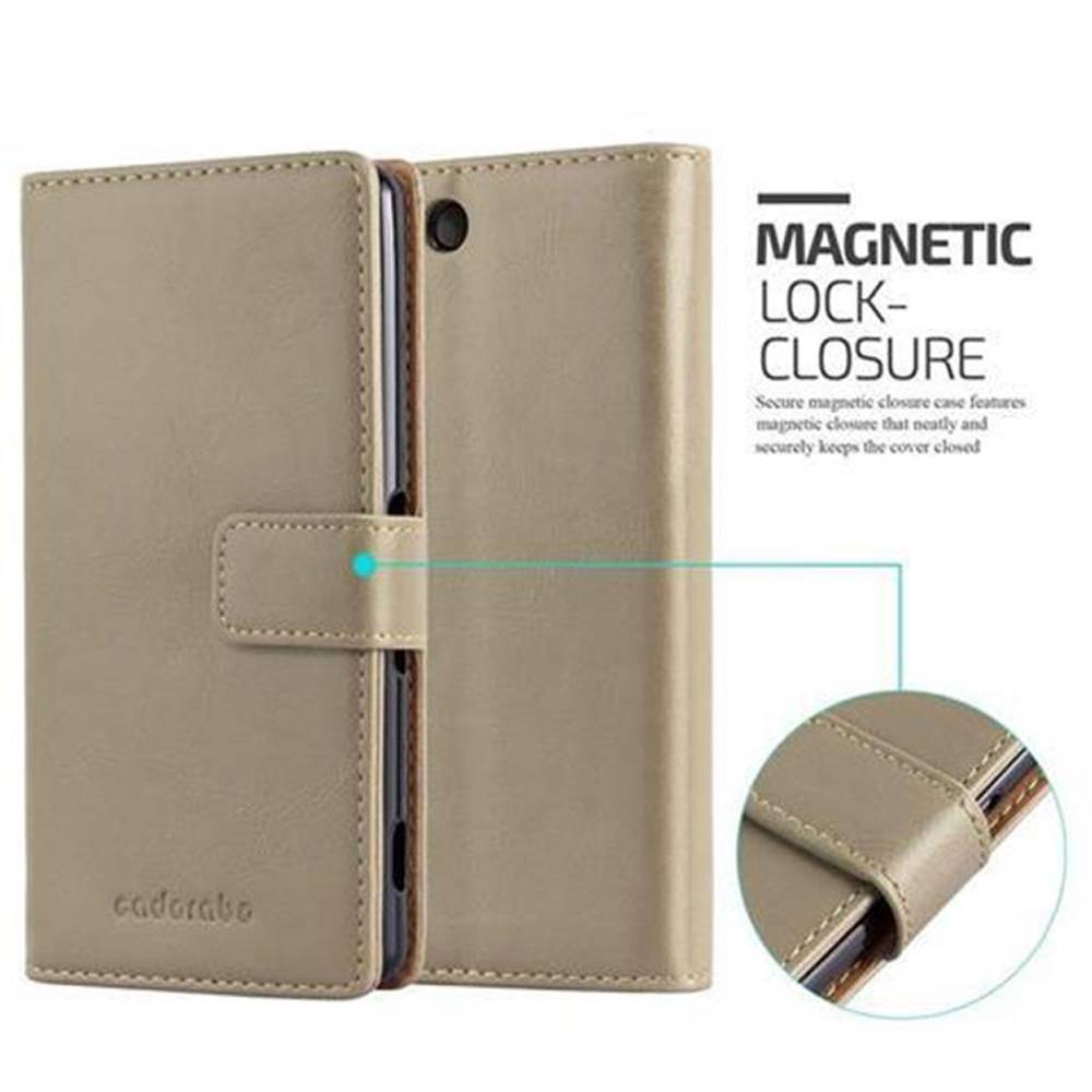 Cadorabo Hülle für Sony Xperia M5 Schutzhülle in Braun Handyhülle Book Tasche Case Etui Luxury