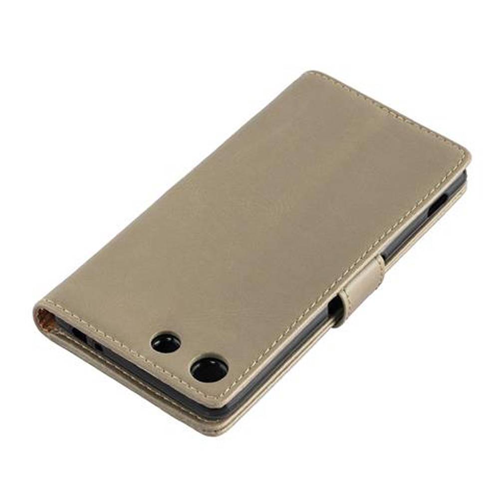 Cadorabo Hülle für Sony Xperia M5 Schutzhülle in Braun Handyhülle Book Tasche Case Etui Luxury