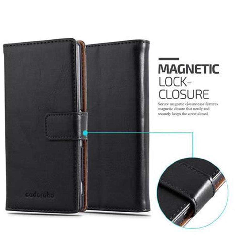 Cadorabo Hülle für Sony Xperia Z3 PLUS / Z4 Schutzhülle in Schwarz Handyhülle Book Tasche Case Etui Luxury
