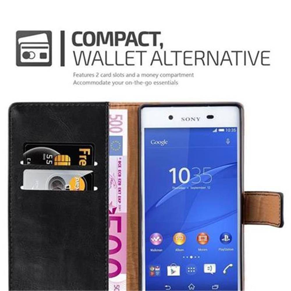 Cadorabo Hülle für Sony Xperia Z3 PLUS / Z4 Schutzhülle in Schwarz Handyhülle Book Tasche Case Etui Luxury