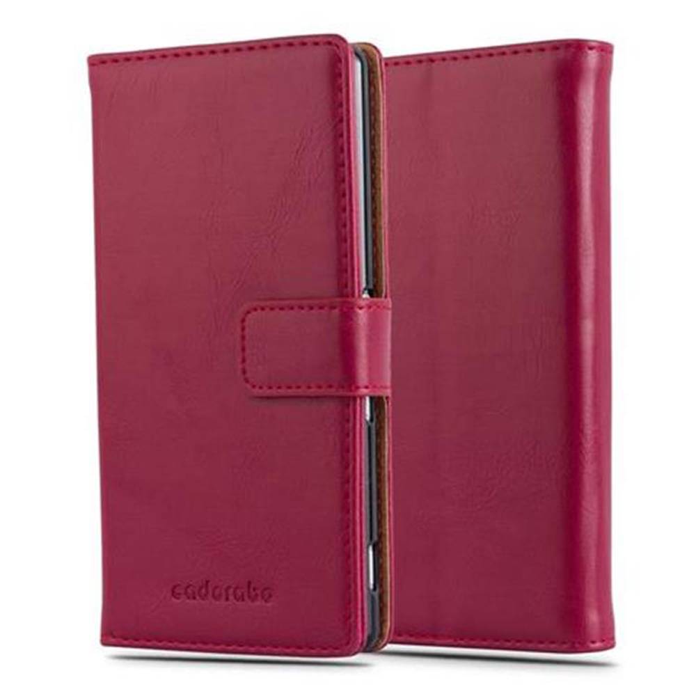 Cadorabo Hülle für Sony Xperia Z3 PLUS / Z4 Schutzhülle in Rot Handyhülle Book Tasche Case Etui Luxury