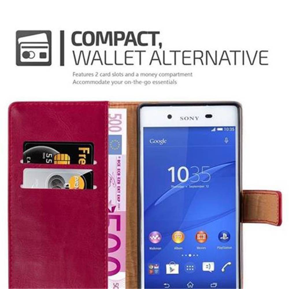 Cadorabo Hülle für Sony Xperia Z3 PLUS / Z4 Schutzhülle in Rot Handyhülle Book Tasche Case Etui Luxury