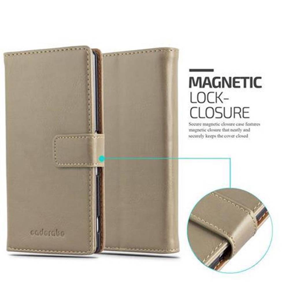 Cadorabo Hülle für Sony Xperia Z3 PLUS / Z4 Schutzhülle in Braun Handyhülle Book Tasche Case Etui Luxury