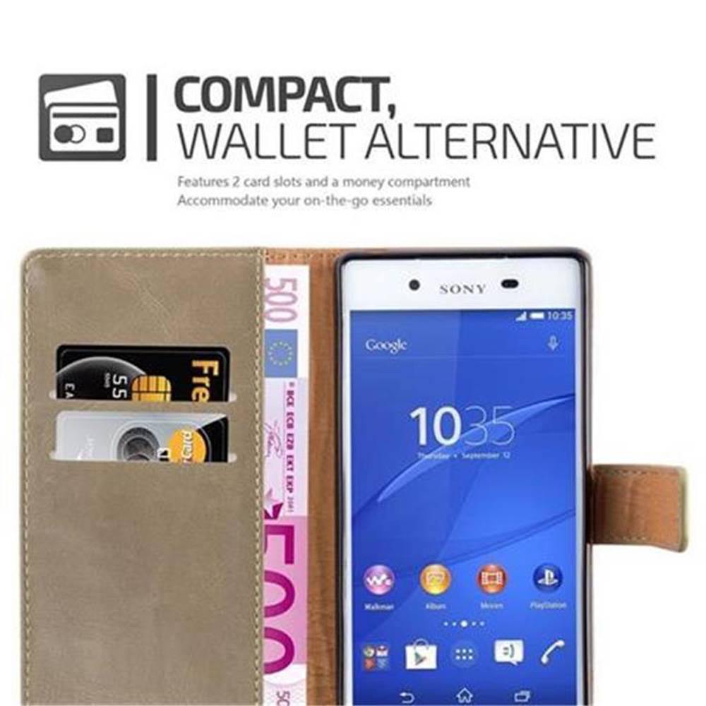 Cadorabo Hülle für Sony Xperia Z3 PLUS / Z4 Schutzhülle in Braun Handyhülle Book Tasche Case Etui Luxury