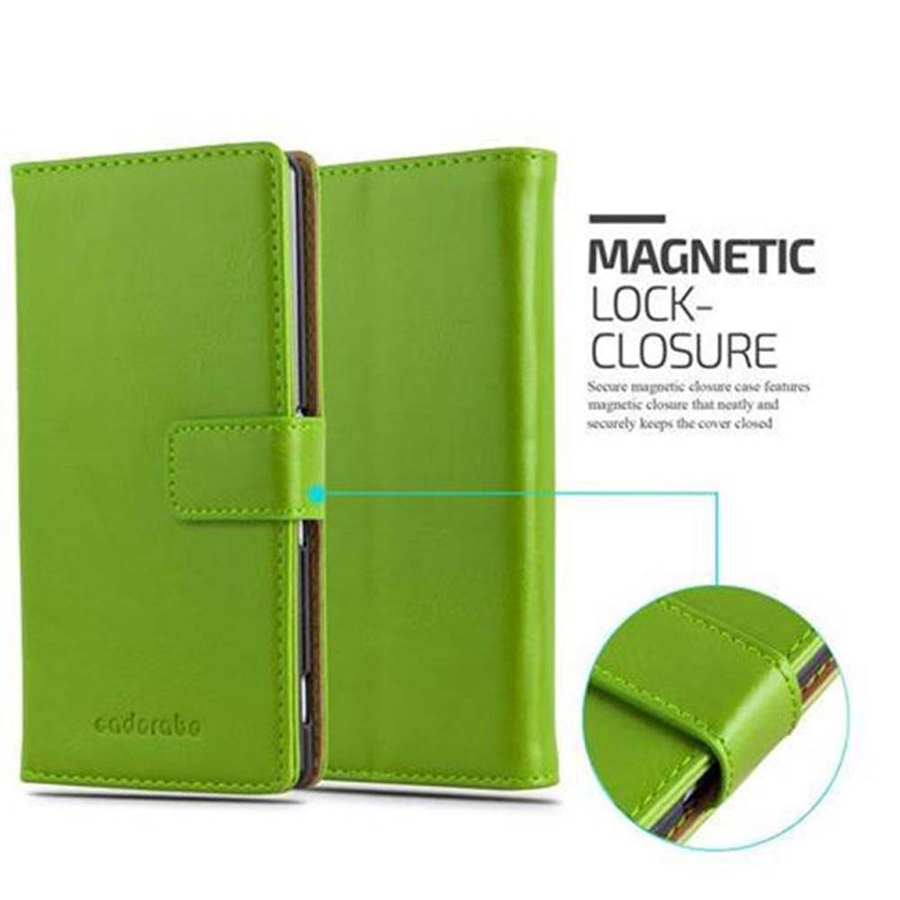Cadorabo Hülle für Sony Xperia Z3 PLUS / Z4 Schutzhülle in Grün Handyhülle Book Tasche Case Etui Luxury