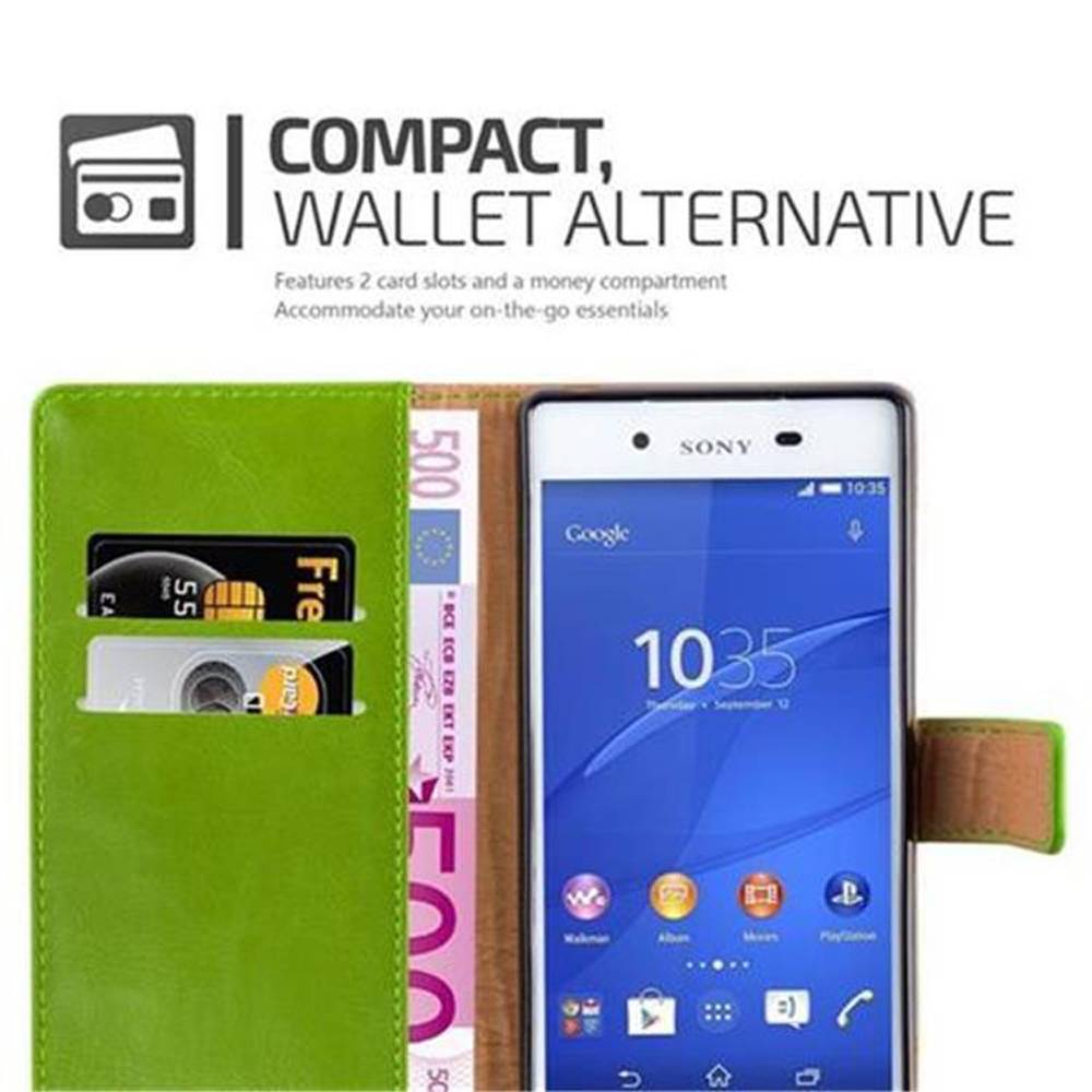 Cadorabo Hülle für Sony Xperia Z3 PLUS / Z4 Schutzhülle in Grün Handyhülle Book Tasche Case Etui Luxury