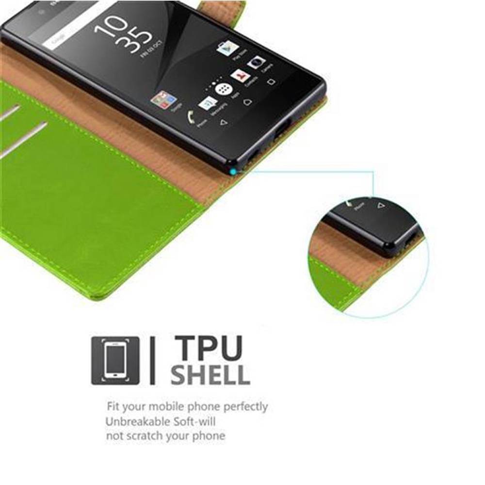 Cadorabo Hülle für Sony Xperia Z5 Schutzhülle in Grün Handyhülle Book Tasche Case Etui Luxury