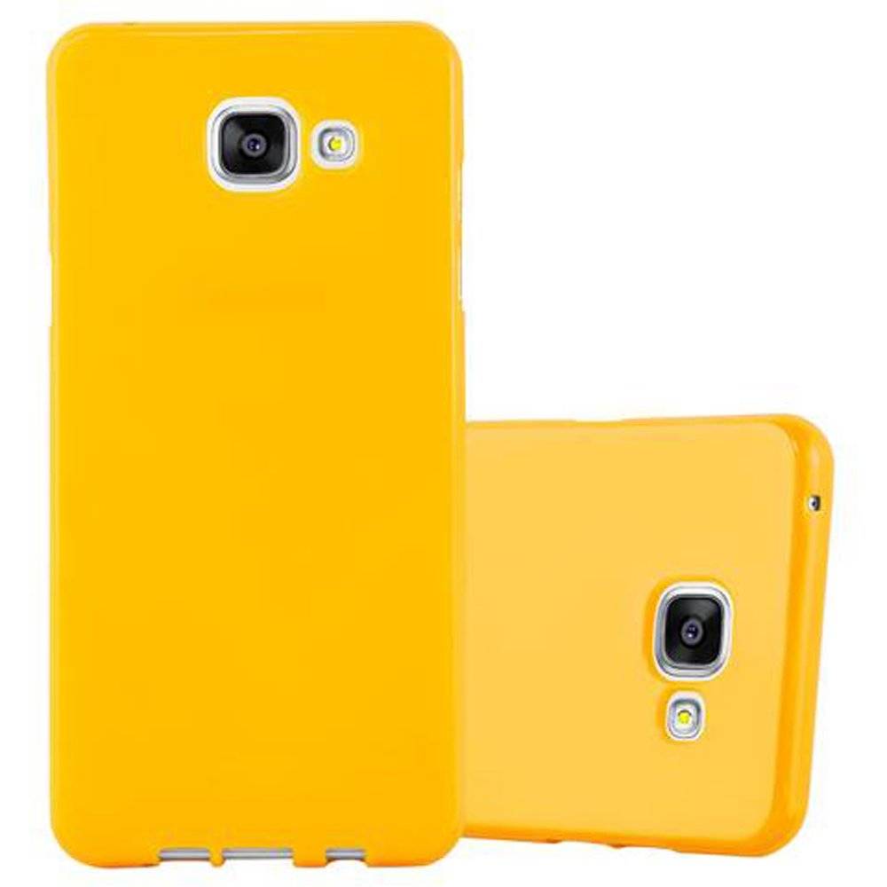 Cadorabo Hülle für Samsung Galaxy A3 2016 Hülle in JELLY GELB - Handyhülle aus TPU Silikon - Silikonhülle Schutzhülle Ultra Slim Soft Back Cover
