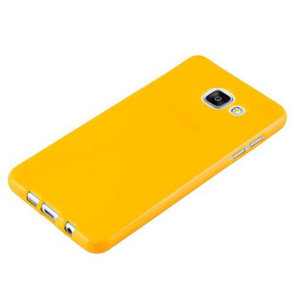 Cadorabo Hülle für Samsung Galaxy A3 2016 Hülle in JELLY GELB - Handyhülle aus TPU Silikon - Silikonhülle Schutzhülle Ultra Slim Soft Back Cover