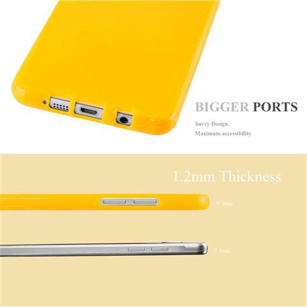 Cadorabo Hülle für Samsung Galaxy A3 2016 Hülle in JELLY GELB - Handyhülle aus TPU Silikon - Silikonhülle Schutzhülle Ultra Slim Soft Back Cover