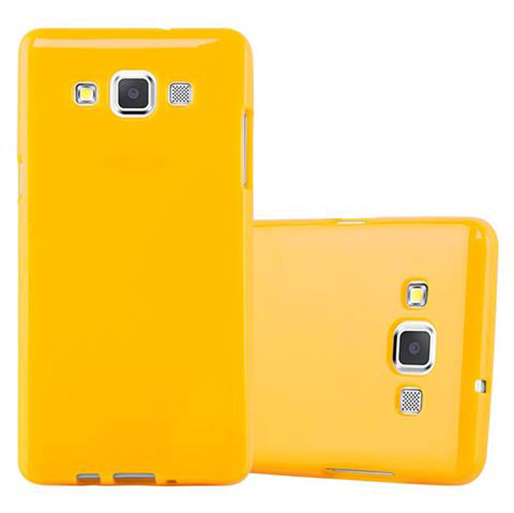 Cadorabo Schutzhülle für Samsung Galaxy A5 2015 Hülle in Gelb TPU Etui Hülle Case Cover