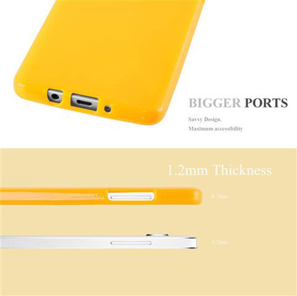 Cadorabo Schutzhülle für Samsung Galaxy A5 2015 Hülle in Gelb TPU Etui Hülle Case Cover
