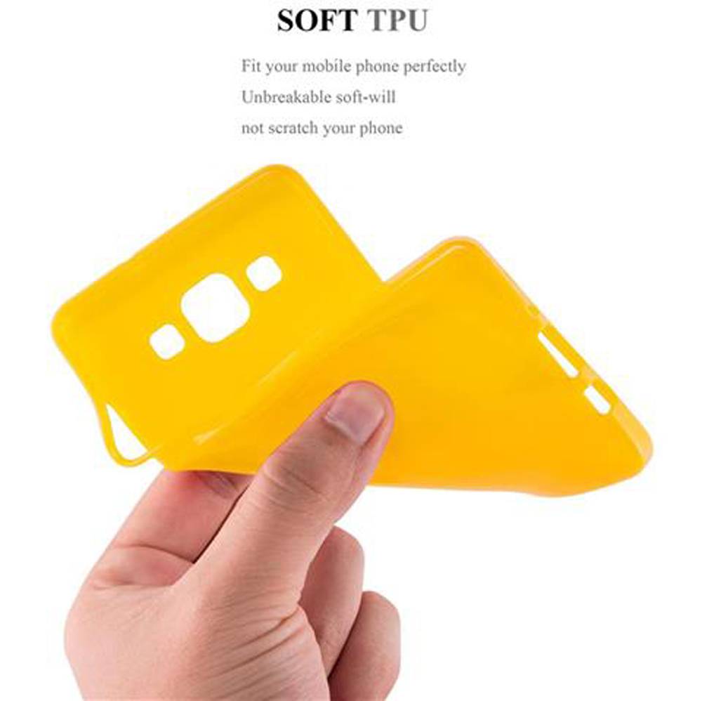 Cadorabo Schutzhülle für Samsung Galaxy A5 2015 Hülle in Gelb TPU Etui Hülle Case Cover