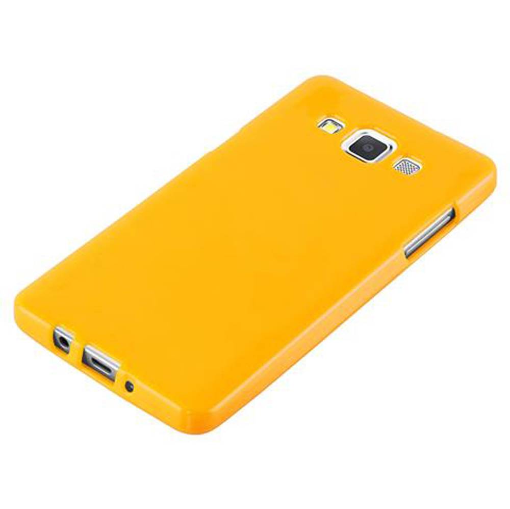 Cadorabo Schutzhülle für Samsung Galaxy A5 2015 Hülle in Gelb TPU Etui Hülle Case Cover