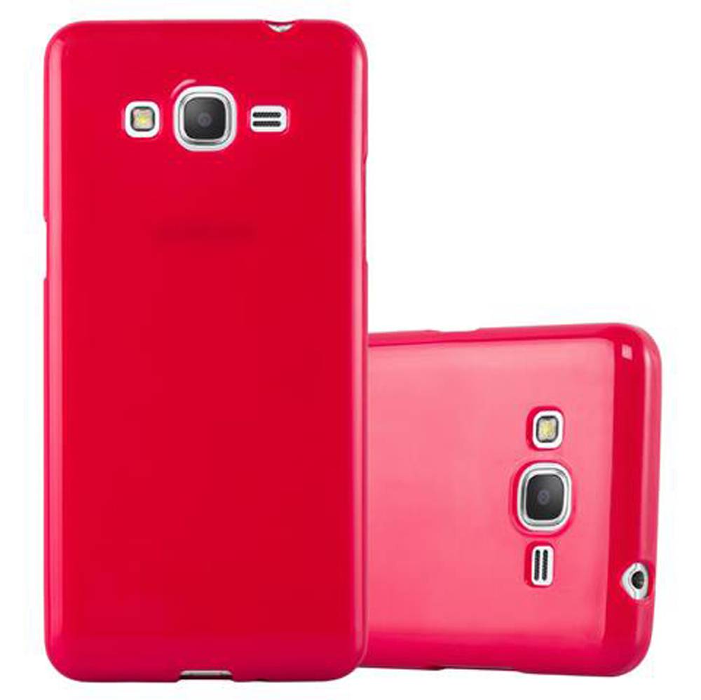 Cadorabo Schutzhülle für Samsung Galaxy GRAND PRIME Hülle in Rot TPU Etui Hülle Case Cover