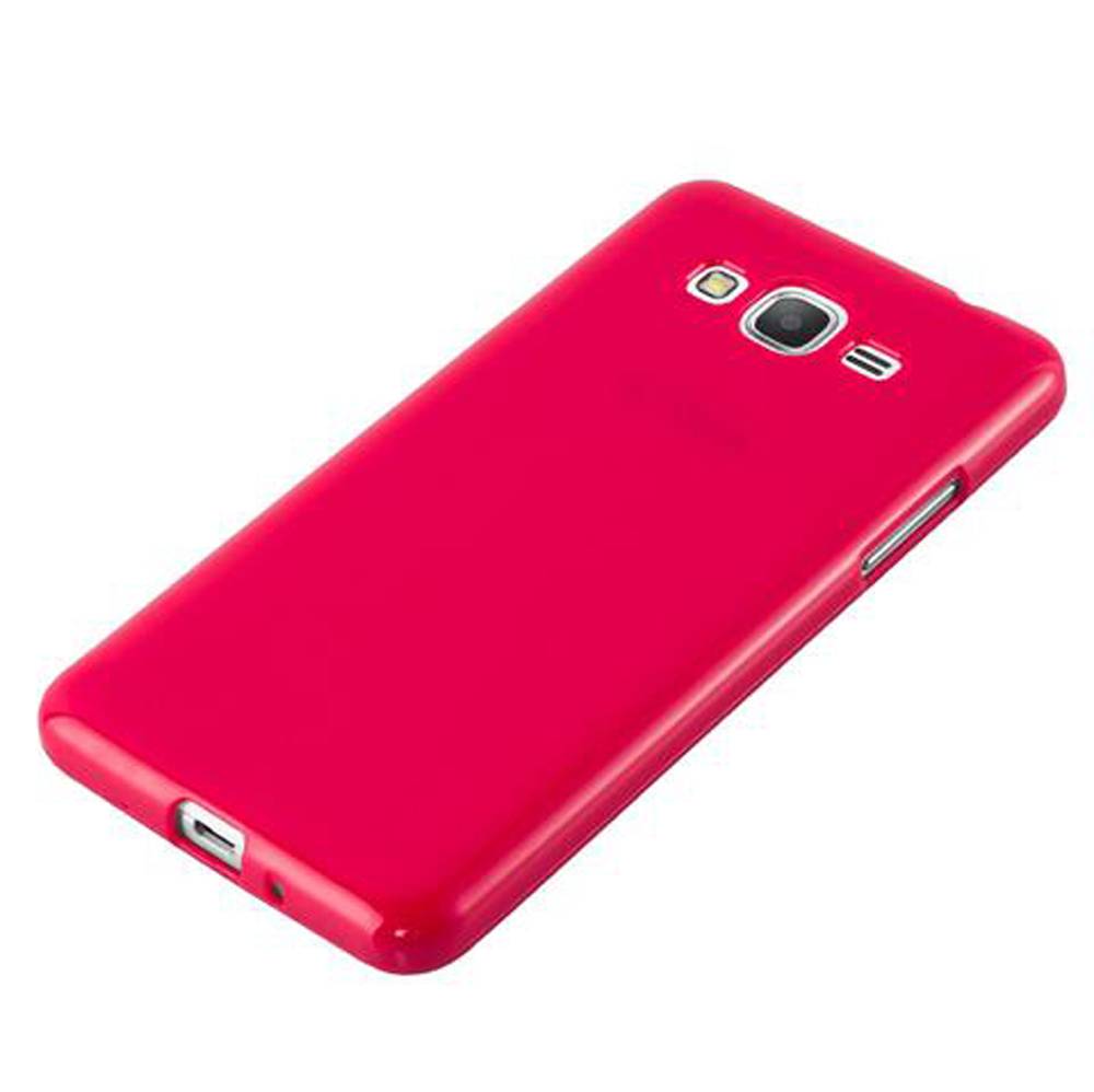 Cadorabo Schutzhülle für Samsung Galaxy GRAND PRIME Hülle in Rot TPU Etui Hülle Case Cover