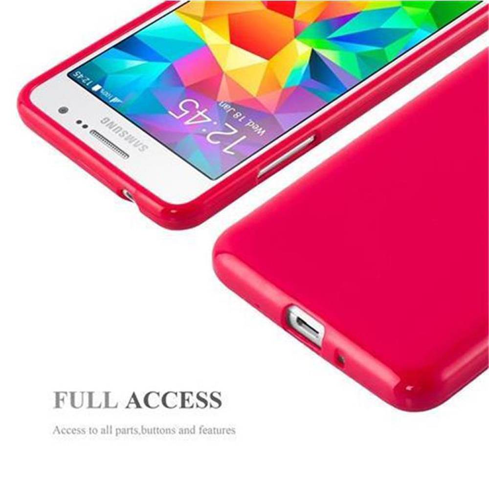 Cadorabo Schutzhülle für Samsung Galaxy GRAND PRIME Hülle in Rot TPU Etui Hülle Case Cover