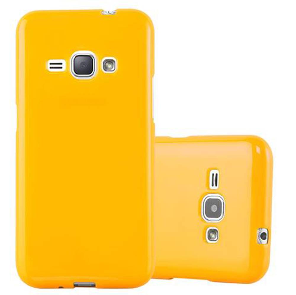 Cadorabo Schutzhülle für Samsung Galaxy J1 2015 Hülle in Gelb TPU Etui Hülle Case Cover