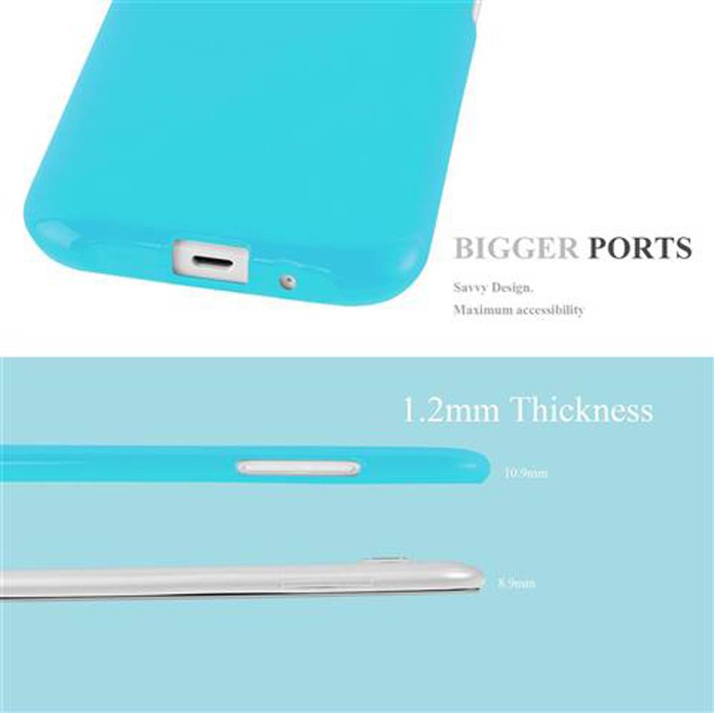 Cadorabo Schutzhülle für Samsung Galaxy J1 2015 Hülle in Blau TPU Etui Hülle Case Cover