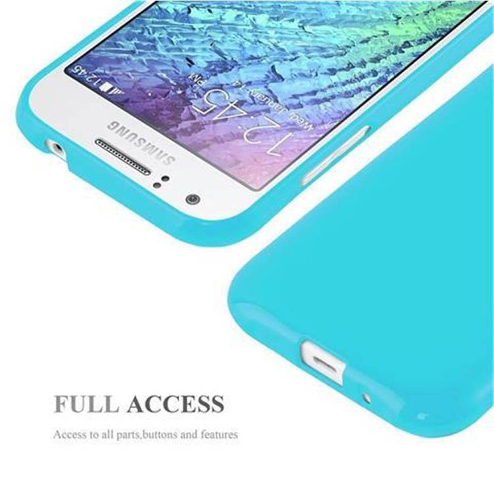 Cadorabo Schutzhülle für Samsung Galaxy J1 2015 Hülle in Blau TPU Etui Hülle Case Cover