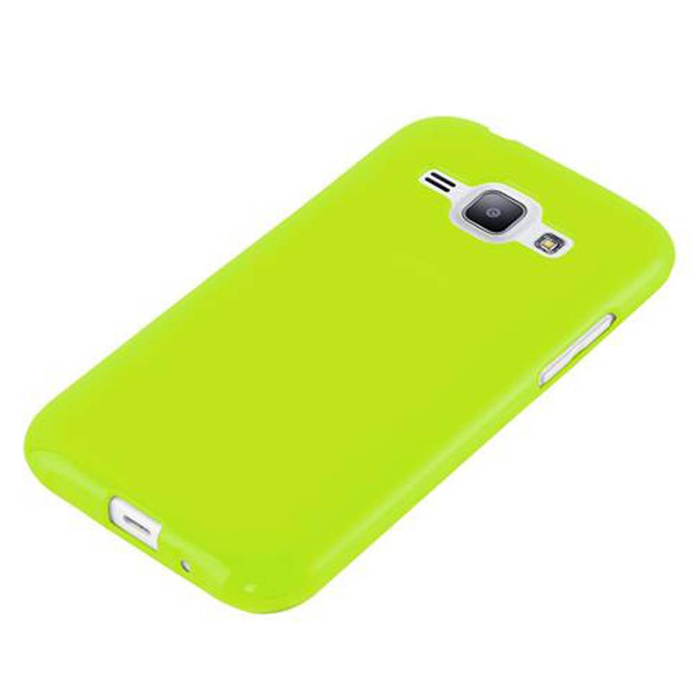 Cadorabo Schutzhülle für Samsung Galaxy J1 2015 Hülle in Grün TPU Etui Hülle Case Cover